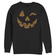 Men's Lost Gods Halloween Jack-o'-Lantern Wink  Adult Sweatshirt