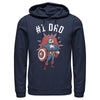 Men's Marvel #1 Dad Cartoon Captain America  Adult Pull Over Hoodie