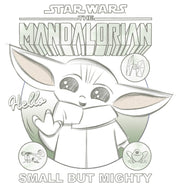 Men's Star Wars: The Mandalorian Grogu Small But Mighty Sketch  Adult T-Shirt