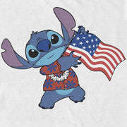 Men's Lilo & Stitch Tropical American Flag  Adult T-Shirt