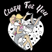 Men's Looney Tunes Valentine's Day Bugs Bunny and Lola Bunny Crazy for You  Adult T-Shirt