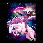 Men's Marvel Legendary Deadpool on Space Unicorn  Adult T-Shirt