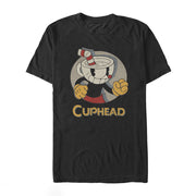 Men's Cuphead Logo Portrait Circle  Adult T-Shirt