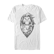 Men's Lion King Simba Sketch Oval  Adult T-Shirt