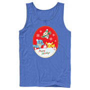 Men's Pokemon Christmas Happy Holidays Patch  Adult Tank Top