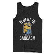 Men's Despicable Me Minion Fluent in Sarcasm  Adult Tank Top