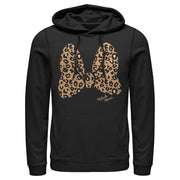 Men's Mickey & Friends Cheetah Print Minnie Mouse Bow  Adult Pull Over Hoodie