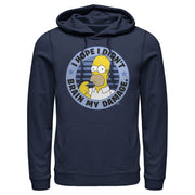 Men's The Simpsons Brain My Damage  Adult Pull Over Hoodie