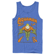 Men's Justice League Aquaman Vintage  Adult Tank Top