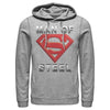 Men's Superman Man of Steel Beveled Logo  Adult Pull Over Hoodie