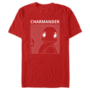 Men's Pokemon Charmander Line Art  Adult T-Shirt