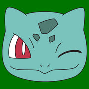 Men's Pokemon Bulbasaur Wink Face  Adult T-Shirt