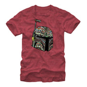 Men's Star Wars Tribal Print Boba Fett Helmet  Adult T-Shirt