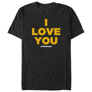 Men's Star Wars Princess Leia I Love You  Adult T-Shirt