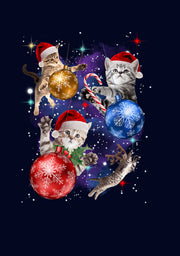 Men's Lost Gods Xmas Cats in Space  Adult T-Shirt