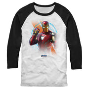 Men's Marvel Iron Man Time Travel Platform Logo  Adult Baseball Tee