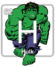 Men's Marvel Hulk Periodic Table  Adult Baseball Tee