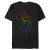 Men's Mickey & Friends Rainbow Mickey Mouse Outline  Adult T-Shirt