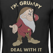 Men's Snow White and the Seven Dwarves Grumpy Deal With It Portrait  Adult Pull Over Hoodie