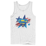 Men's Superman Logo Patriotic  Adult Tank Top