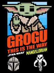 Men's Star Wars: The Mandalorian Grogu 8-Bit Poster  Adult T-Shirt