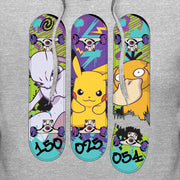 Men's Pokemon Mewtwo, Pikachu, and Psyduck Skateboard Decks  Adult Pull Over Hoodie