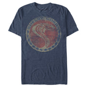 Men's Shelby Cobra Distressed Cobra Circle Logo  Adult T-Shirt