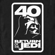 Men's Star Wars: Return of the Jedi Return of the Jedi Darth Vader 40 Logo Black and White  Adult T-Shirt