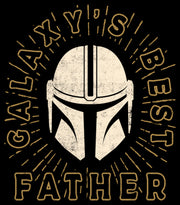 Men's Star Wars: The Mandalorian Galaxy's Best Father Din Djarin Helmet  Adult T-Shirt