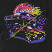 Men's General Motors Purple and Black Hotrod Camaros  Adult T-Shirt