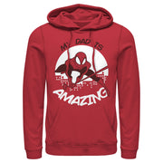 Men's Marvel My Dad is Amazing Cartoon Spider-Man  Adult Pull Over Hoodie