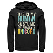 Men's Lost Gods Unicorn in Human Costume  Adult Pull Over Hoodie