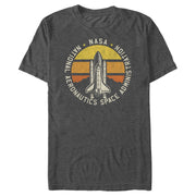 Men's NASA Rocket Ship Sunset Circle Logo  Adult T-Shirt