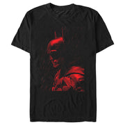 Men's The Batman Red Rain Side Profile Picture  Adult T-Shirt