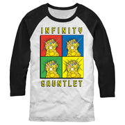 Men's Marvel Infinity Gauntlet Retro Boxes  Adult Baseball Tee