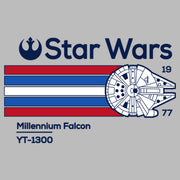 Men's Star Wars Patriotic Millennium Falcon Stripes  Adult T-Shirt