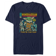 Men's Star Wars: The Mandalorian Grogu Retro Comic Book Cover  Adult T-Shirt