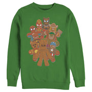 Men's Marvel Christmas Gingerbread Cookie Heroes  Adult Sweatshirt