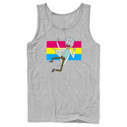 Men's Rick And Morty Pansexual Flag Rick  Adult Tank Top