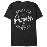 Women's CHIN UP Strive For Progress Not Perfection  Adult Boyfriend Tee