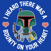 Men's Star Wars Valentine's Day Boba Fett Bounty on Heart  Adult T-Shirt