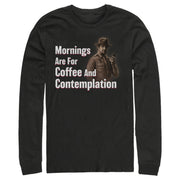 Men's Stranger Things Hopper Coffee and Contemplation  Adult Long Sleeve Shirt