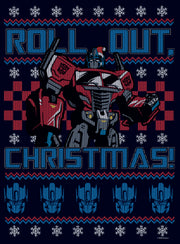 Men's Transformers Optimus Prime Roll Out Ugly Xmas  Adult T-Shirt