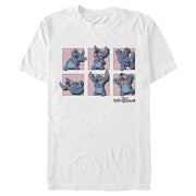 Men's Lilo & Stitch Poses in Pink Panels  Adult T-Shirt