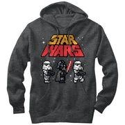 Men's Star Wars Pixel Darth Vader and Stormtroopers  Adult Pull Over Hoodie