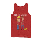 Men's Beavis and Butt-Head Work Sucks  Adult Tank Top