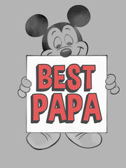 Men's Mickey & Friends Father's Day Best Papa Sign  Adult Pull Over Hoodie