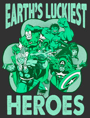 Men's Marvel St. Patrick's Day Earth's Luckiest Heroes  Adult T-Shirt