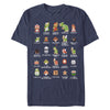 Men's Nintendo Super Mario Bros Character Guide  Adult T-Shirt