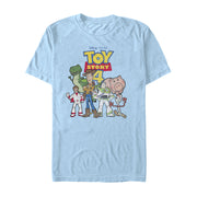 Men's Toy Story Character Logo Party  Adult T-Shirt